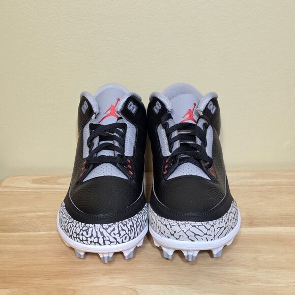 Nike Air Jordan 3 Mid TD Black Cement Football Cleat FZ8626-001 main image 4